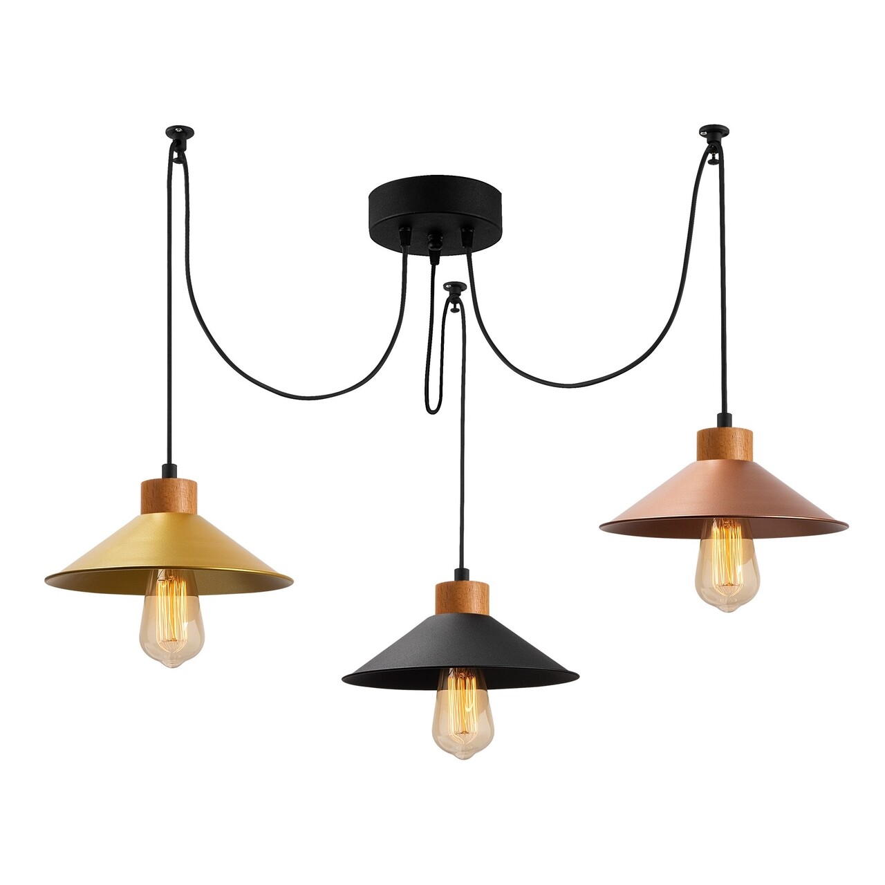 Lustra, Manavgat - N-554, Alby, 114 x 24 x 100 cm, 3 x E27, 40W, multicolor - imagine 5